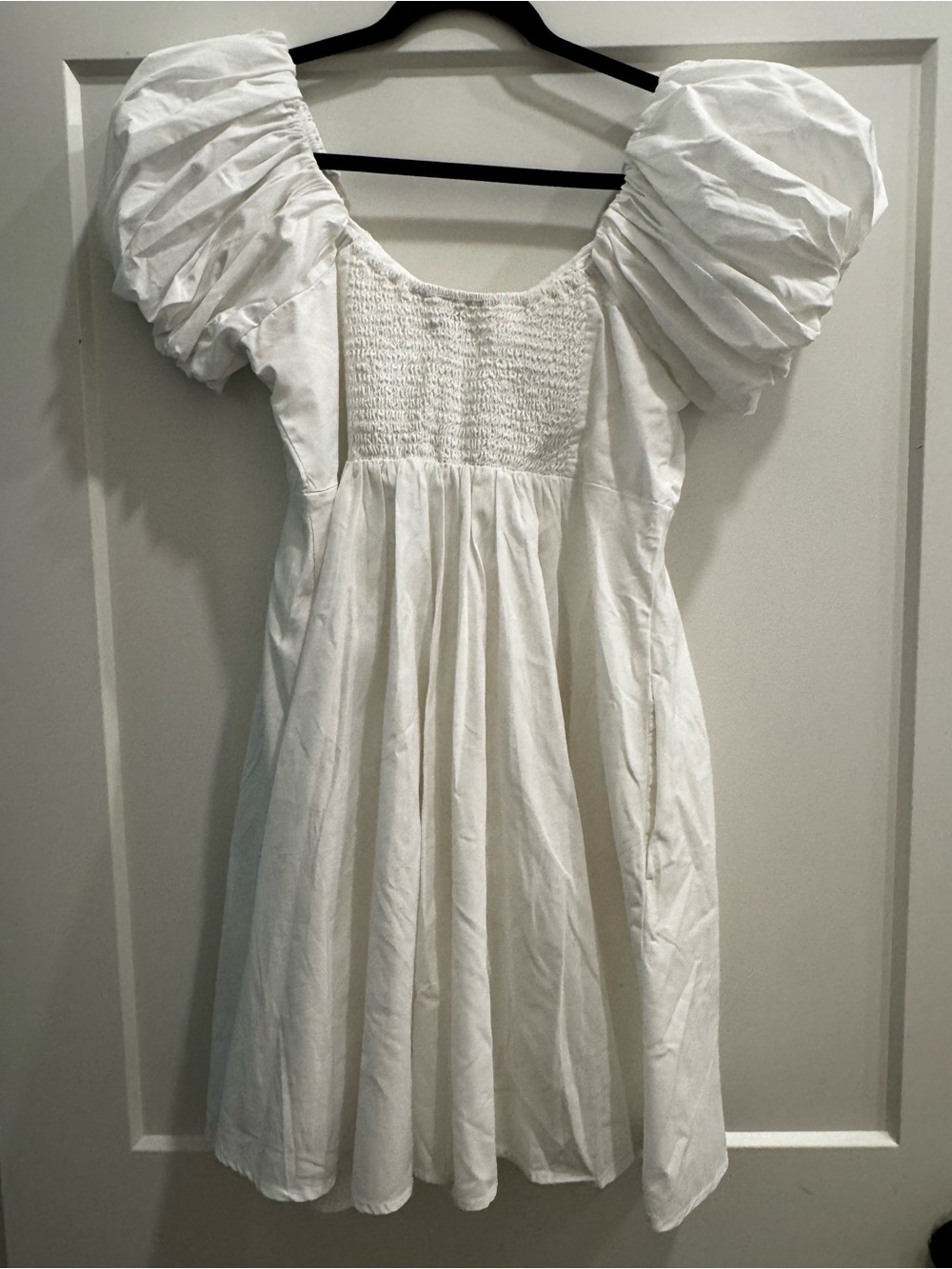 Abercrombie size large White Puff-Sleeve Dress - Picture 2 of 4